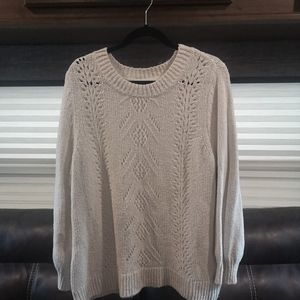 White knit sweater